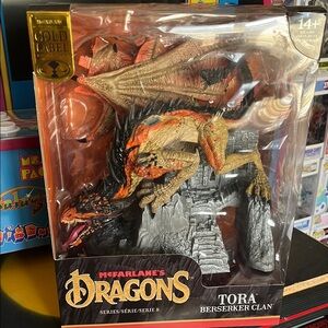 Orange and Black Dragon Action Figure Playset